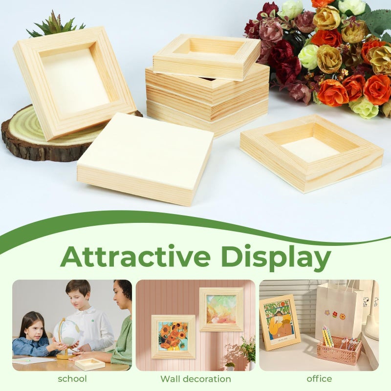 FSWCCK 10 Pack 4 x 4 inch Wood Panel Boards, Unfinished Wood Canvas Panels for Crafts, Painting Canvas, DIY Art Projects, Pouring, Arts Use with Oils, Acrylics - Image 4